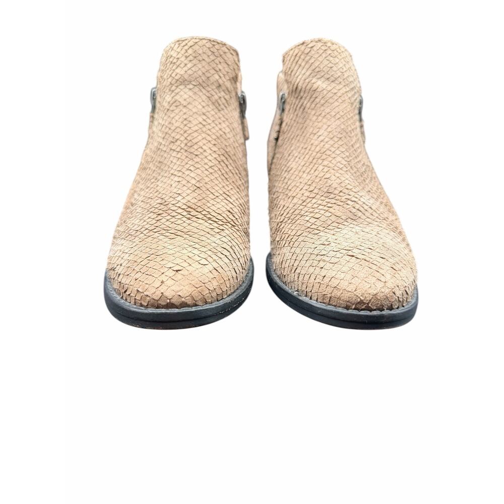 Eileen Fisher Leather Ankle Boots Tan Textured Zip Size 7 - Picture 2 of 13